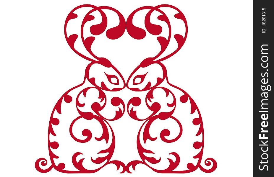 Ornamental red rabbits