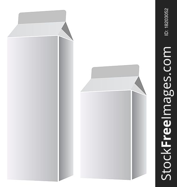 Blank milk or juice packages