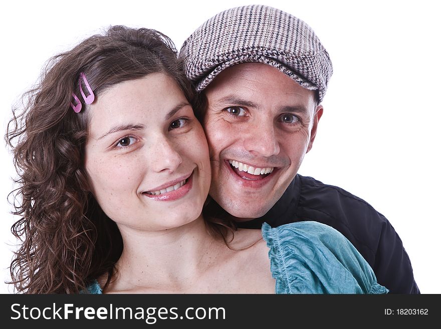 Happy family, parents waiting for a baby, father and mother smiling of happiness