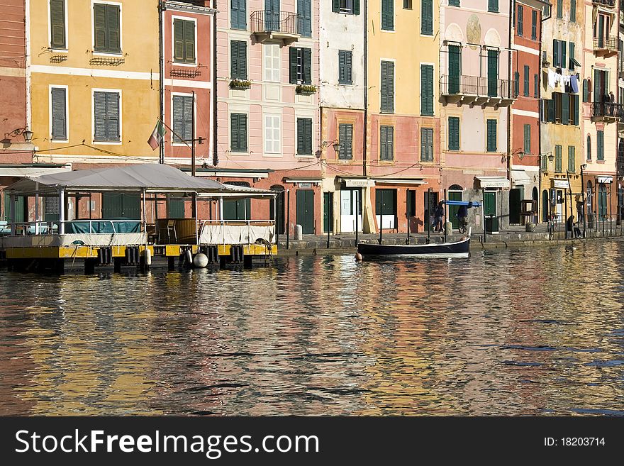 Portofino, a small and world famous whirlpool of fisherman in Liguria Italy