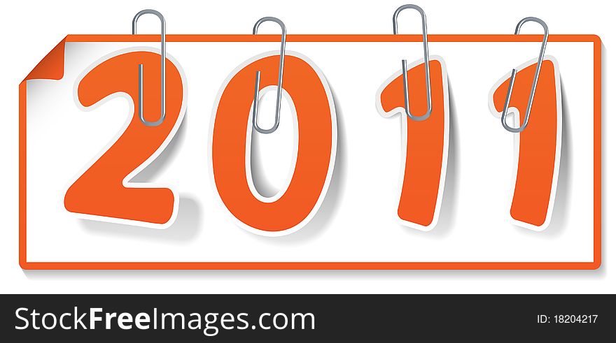 Clipped orange sign 2011 (vector Illustration for web design)