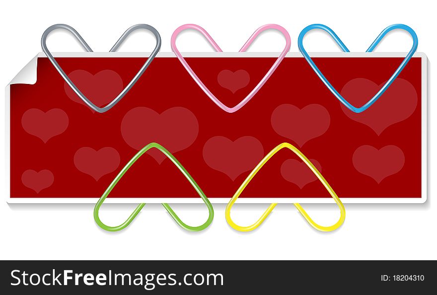Clipped hearts set (vector Illustration for web design)