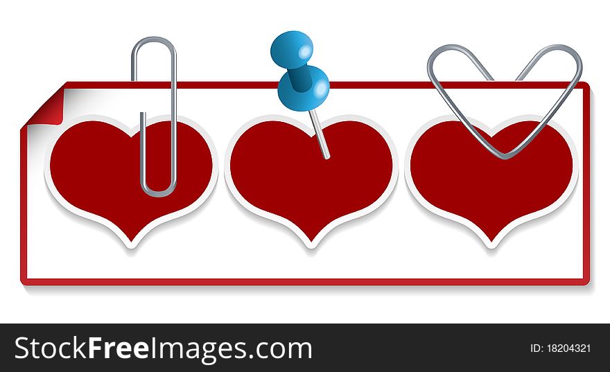 Clipped hearts (vector Illustration for web design)