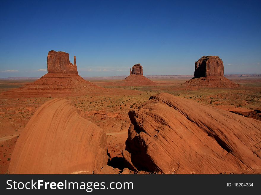 Landscape panorama of monument valley