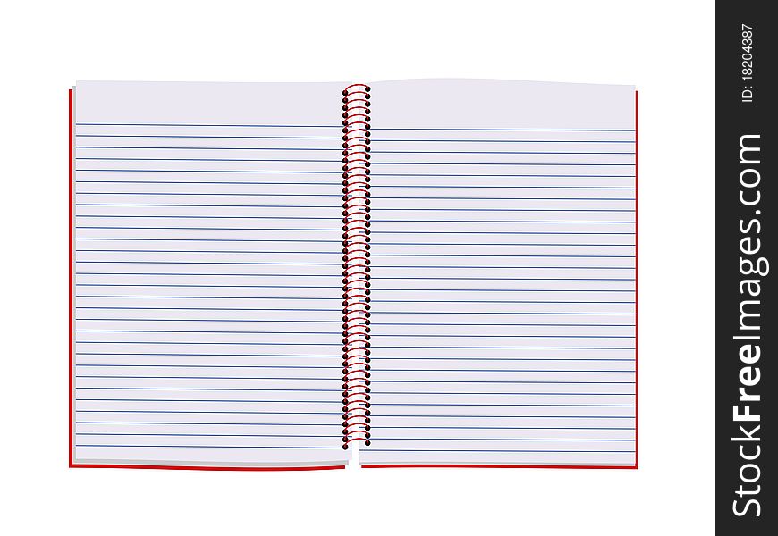 Vector colored illustration of paper notebook