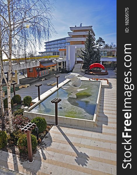 Interior garden of five star hotel