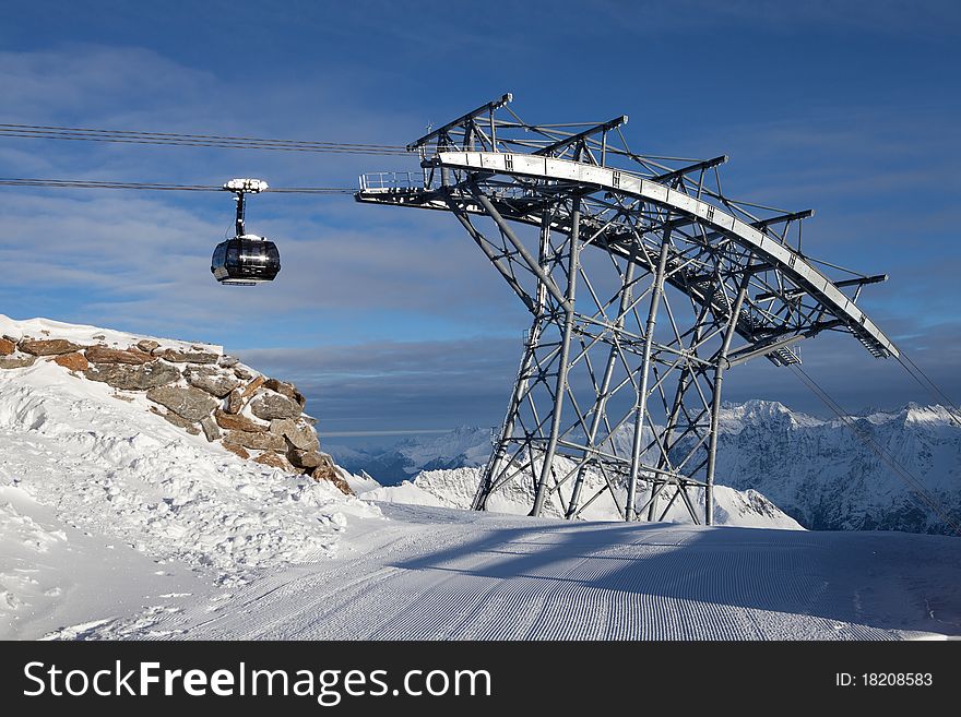 Cable-car in alps