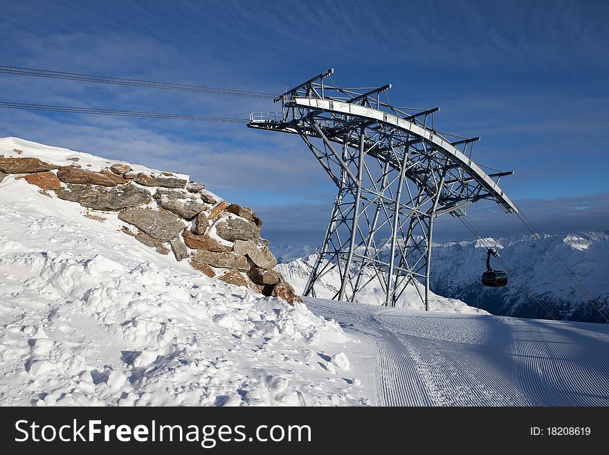 Cable-car in alps