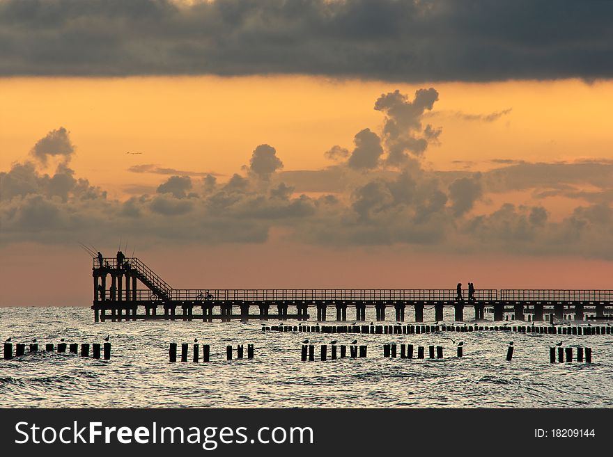 Pier at dawn.