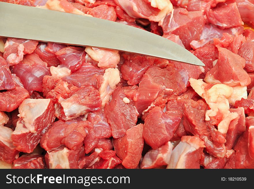 Fresh, raw meat texture of the red
