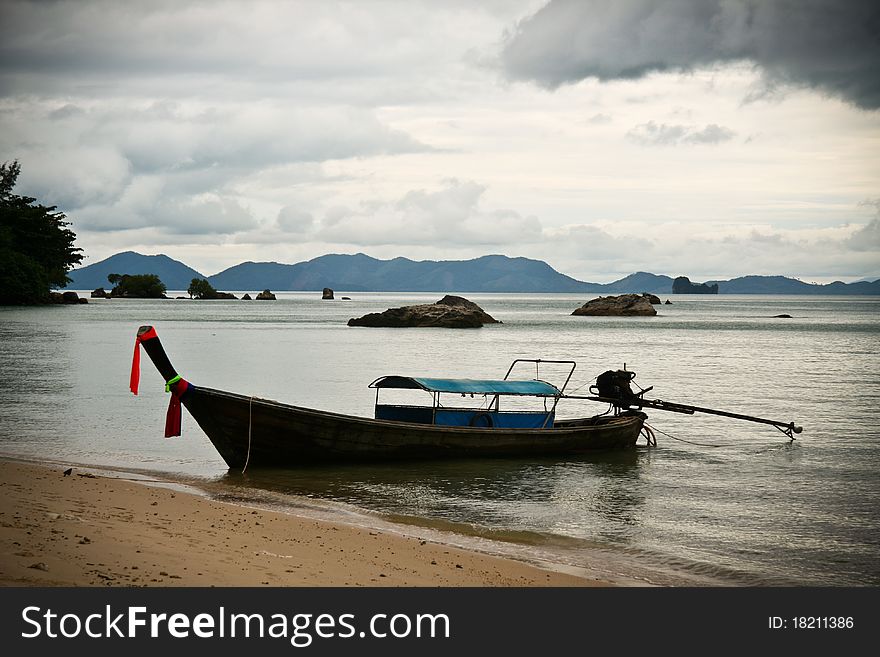 Seascape with boat