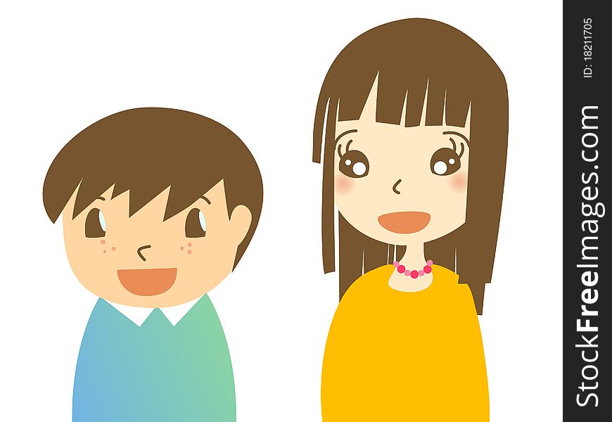 Brother and Sister in vector format