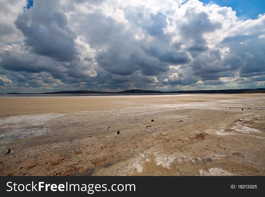 Saline soil, damaged due to wrong irrigation. Saline soil, damaged due to wrong irrigation