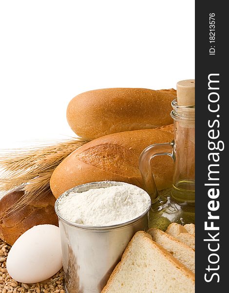 Set of bakery products on table. Set of bakery products on table