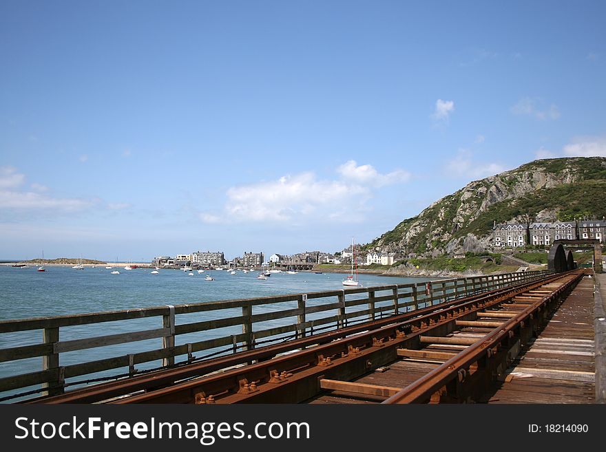 Bridge over River Mawddach, Snowdonia National Park, Barmouth, North Wales