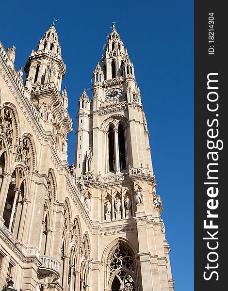 City hall of vienna, sunny weather with blue sky