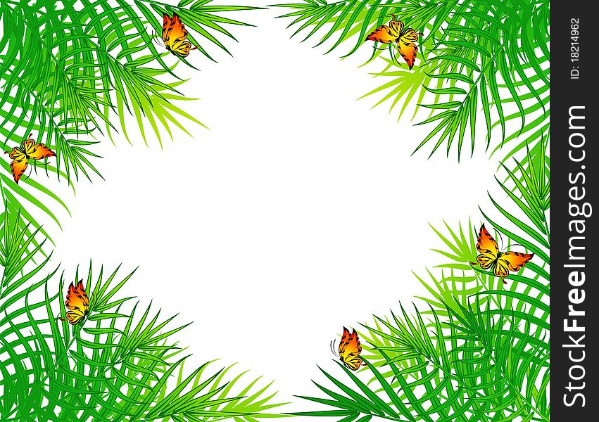 Beautiful leafson the background illustration for a design