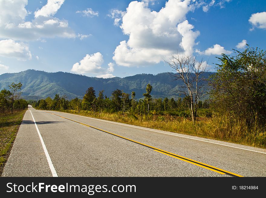 Countryside's highway in the Northern of Thailand. Countryside's highway in the Northern of Thailand