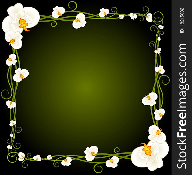 Background with beautiful flowers illustration for a design. Background with beautiful flowers illustration for a design