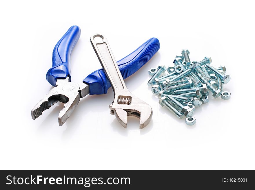 Tools isolated over white background. Tools isolated over white background.