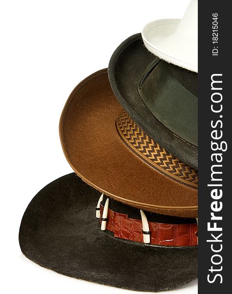 Brown Cowboy Hat Isolated On White