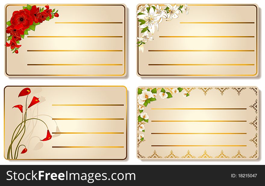 Abstract visiting-card with beautiful flowers