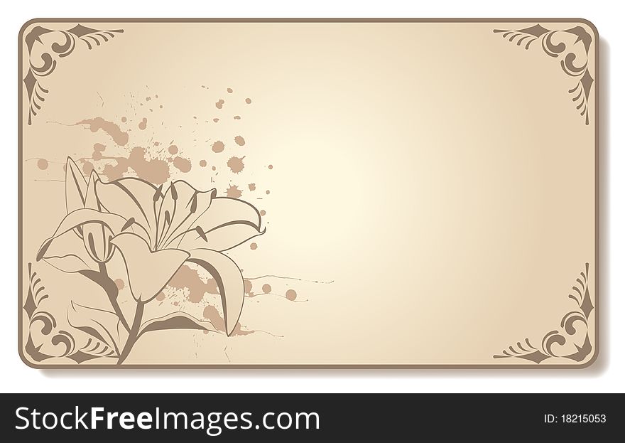 Abstract visiting-card with beautiful flowers