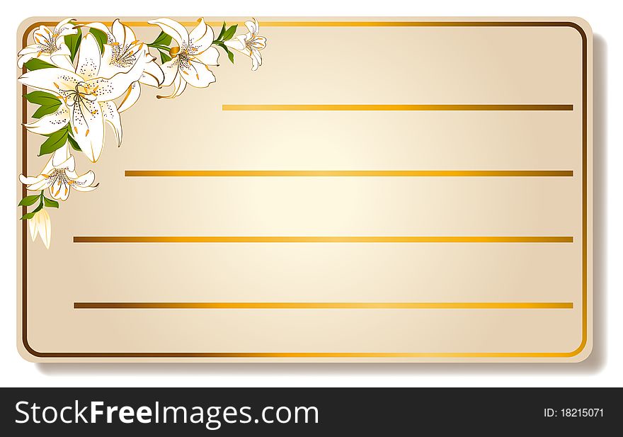 Abstract visiting-card with beautiful flowers