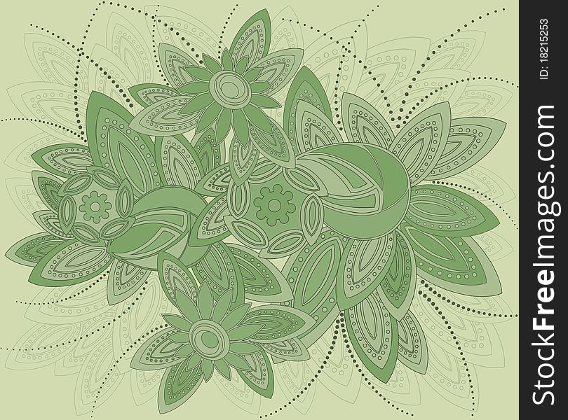 Background in art nouveau style.