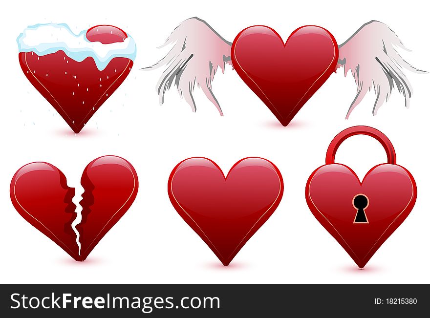 Set hearts, valentine day illustration. Set hearts, valentine day illustration