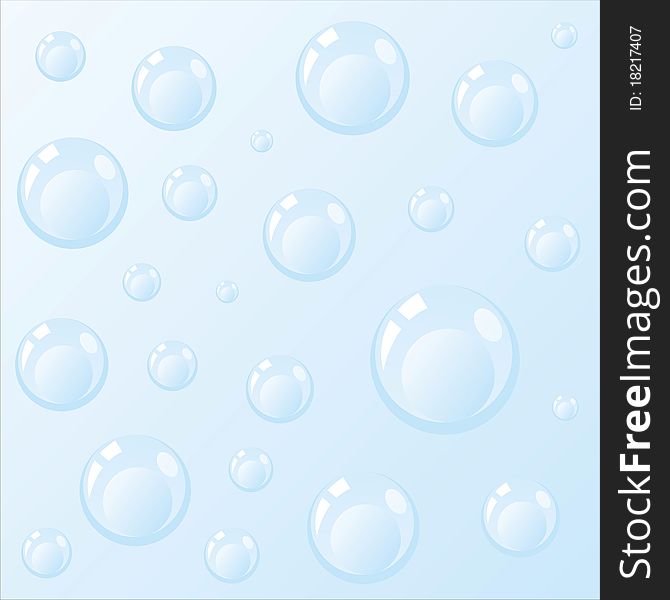 Blue background with glossy bubbles. Blue background with glossy bubbles