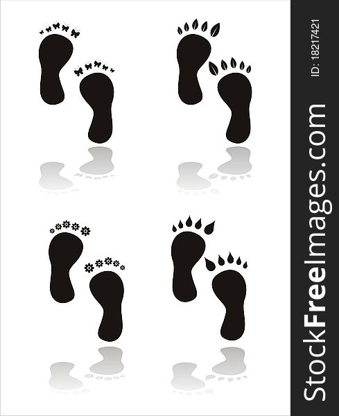 Set of 4 black eco foot steps