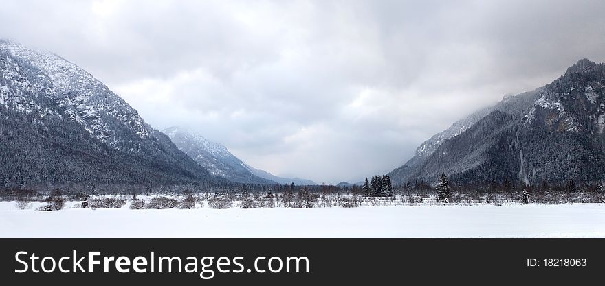 View on the austrian valley from the road. View on the austrian valley from the road.