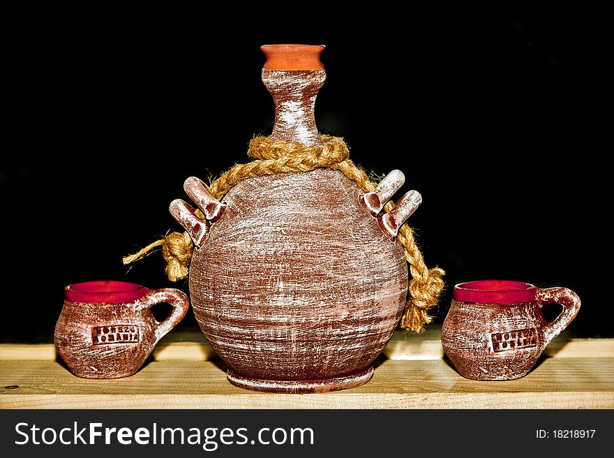 Romanian traditional clay pots of Horezu