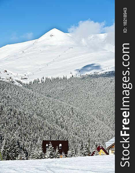 Winter mountain scenery on the mountain top 2