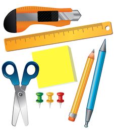 Set Of School Supplies Stock Photo Set Of School Supplies Stock Photo