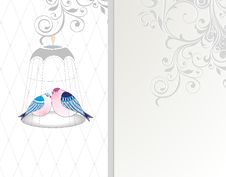 Vintage Card With Birds Royalty Free Stock Image Vintage Card With Birds Royalty Free Stock Image