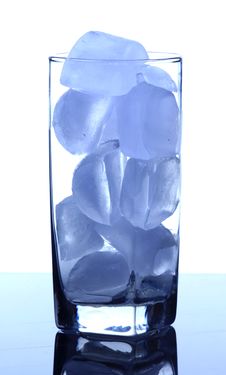 Glass Of Ice Cubes Stock Photo
