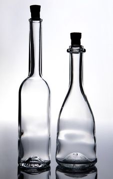 Two Empty Corked Bottles Stock Image Two Empty Corked Bottles Stock Image