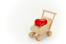 Heart In The Baby Carriage Royalty Free Stock Photography