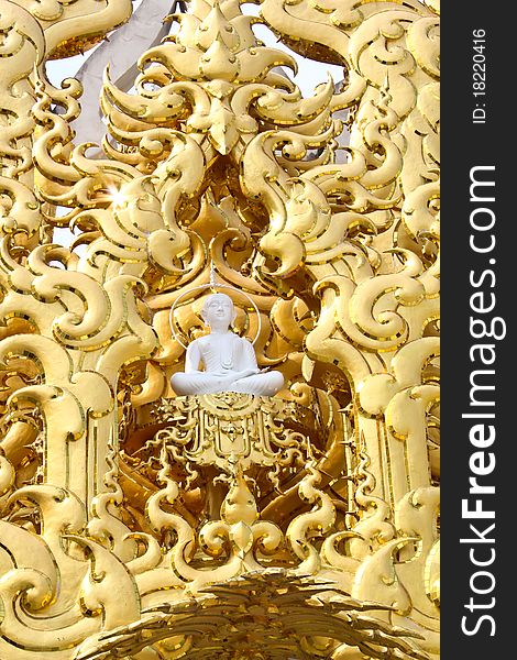 White Buddha with gold ray2