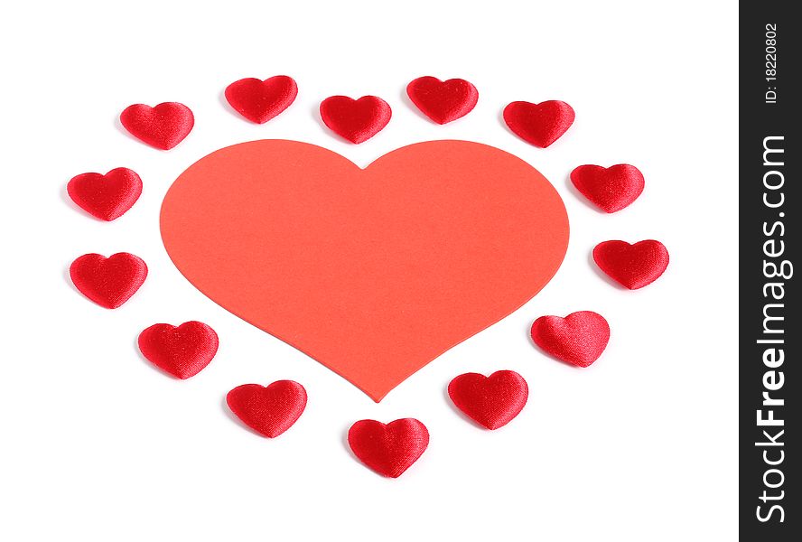 Large Red Heart Surrounded By Small Hearts