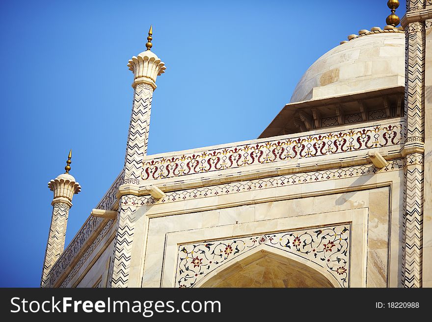 Mosque detail of the dome and pillars