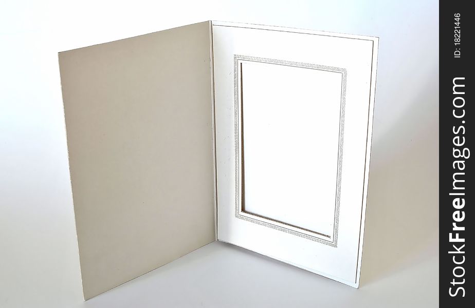 Copyspace on a white photo frame. Copyspace on a white photo frame
