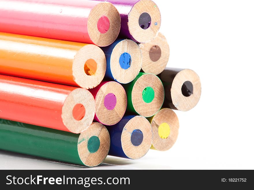 Colorful of Crayon on white background