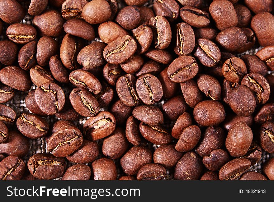 Coffee texture. Close-up, horizontal