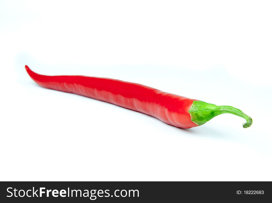 Red hot chili pepper on a white background
