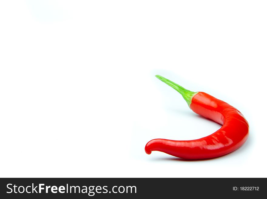 Red hot chili pepper on a white background