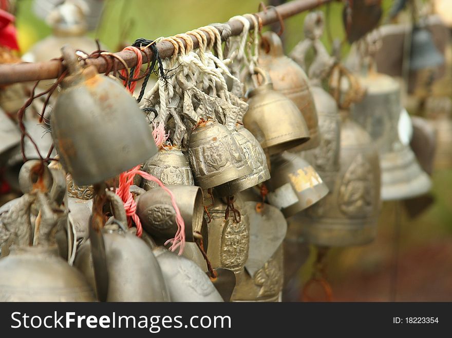 Bells at Lan Wad Phra Kaew, Phukradung national park of Thailand
