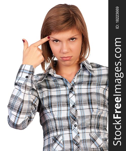 Portrait of a emotional beautiful teenage girl. Isolated on white background. Portrait of a emotional beautiful teenage girl. Isolated on white background.